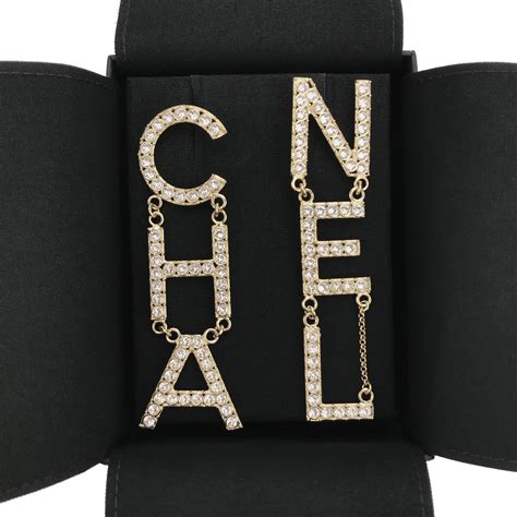 chanel crystal letter earrings|the real Chanel earrings.